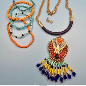 Beautiful Colorful Necklace and Bracelet Set